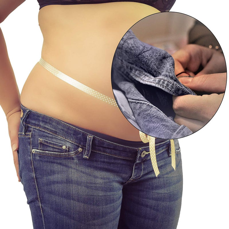 WILLBOND 8 Pcs Maternity Pants Extender Bulk Adjustable Pregnancy Jeans Extender Button Elastic Bands for Belly Women Men(Assorted Colors) - Image 5